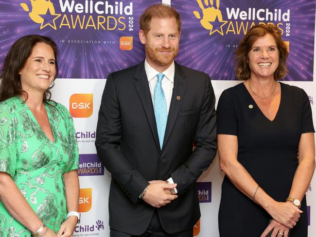 Prince Harry, Duke of Sussex (C) smiles as he attends the Wellchild Awards 2024 at the Royal Lancaster Hotel on September 30, 2024 in London, England. Picture: Chris Jackson/Getty Images