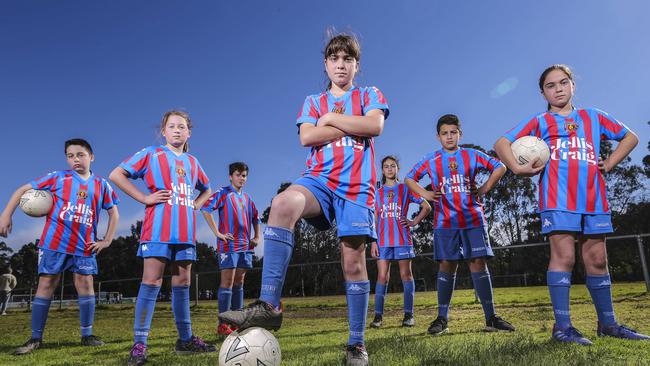 Junior players from Templestowe United Football Club face the prospect of their club missing a season. Picture: Wayne Taylor