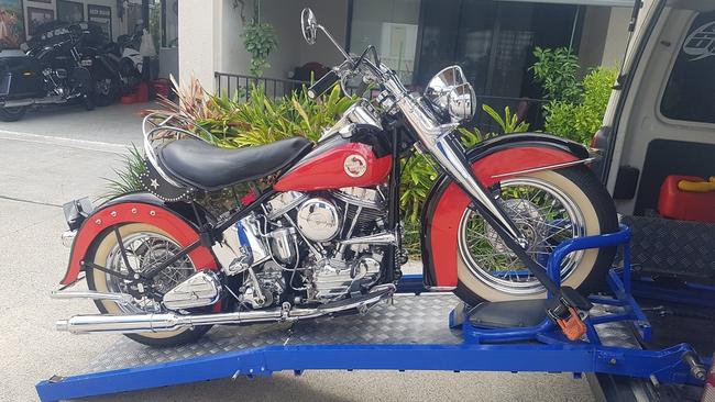 The Queensland Motorcycle Breakdown Service supplied a 1957 Harley Davidson motorcycle for the Elvis movie on the Gold Coast. Picture: Facebook