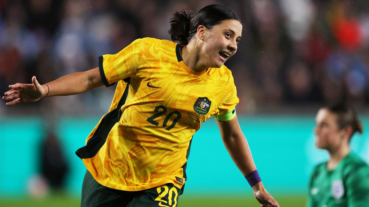 Sam Kerr of Australia. Photo by Ryan Pierse/Getty Images