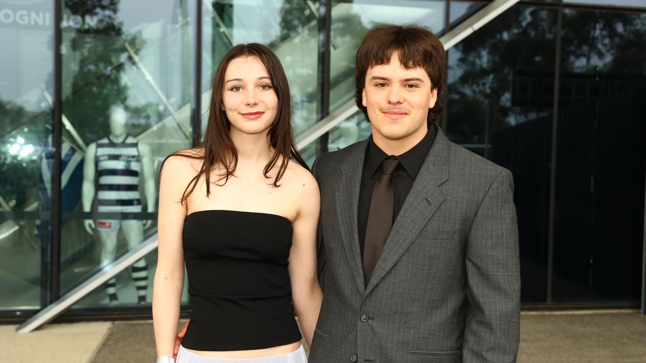 Estelle Seymour and Andres King at the Belmont High School year 12 graduation at GMHBA Stadium. Picture: Alison Wynd