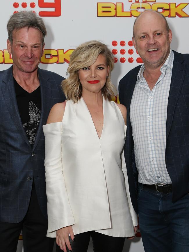 Sam Newman, Rebecca Maddern and Billy Brownless at <i>The Block </i>launch. Picture: Julie Kiriacoudis