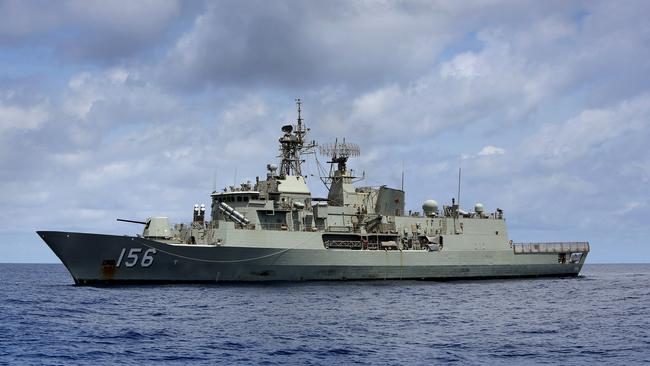 Australian navy divers were forced to exit waters near Japan after a Chinese destroyer allegedly came too close and activated its hull-mounted sonar. Picture: Supplied / RAN