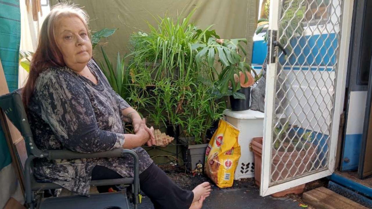 Shona Brandon is battling stage 3C bowel cancer while living in a van parked in the backyard of a family friend. Picture: Shaun Brandon