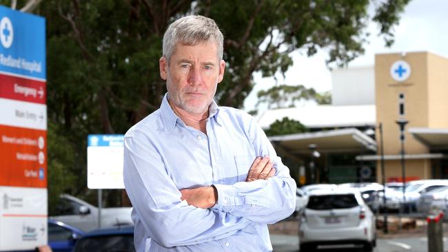 Dr Michael Cameron, an emergency physician at Redland Hospital, who has written an open letter to the People of Redlands about lack of beds and access to medical specialties at Redland Hospital, February 6, 2019. Picture: AAP/Steve Pohlner