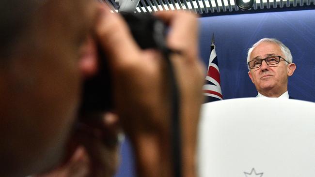 Prime Minister Malcolm Turnbull at a press conference in Sydney. Picture: AAP.