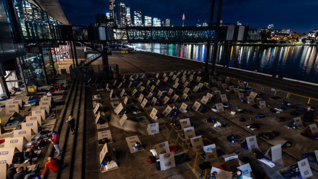 Some 1,500 Australian leaders slept outside with no shelter last night for the 2024 Vinnies CEO Sleepout and raised $7.7 million nationally to support people in need. Picture: Supplied