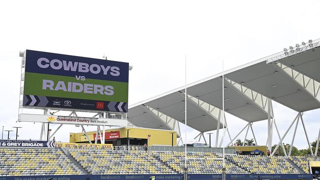 TOWNSVILLE, AUSTRALIA - MARCH 04: A general view is seen during the round one NRL match between the North Queensland Cowboys and the Canberra Raiders at Qld Country Bank Stadium on March 04, 2023 in Townsville, Australia. (Photo by Ian Hitchcock/Getty Images)