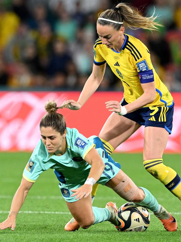 Asllani caught red handed. Photo by Bradley Kanaris/Getty Images