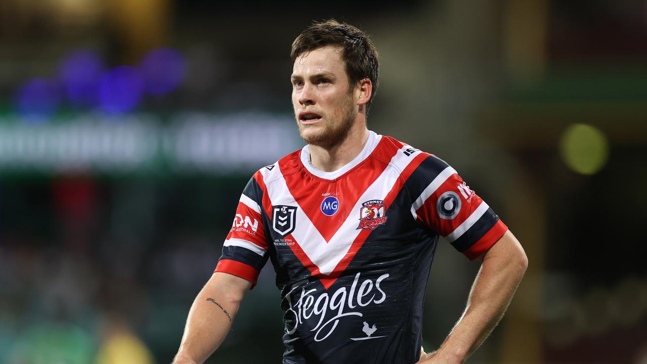 SYDNEY, AUSTRALIA - OCTOBER 09: Luke Keary of the Roosters reacts during the NRL Semi Final match between the Sydney Roosters and the Canberra Raiders at the Sydney Cricket Ground on October 09, 2020 in Sydney, Australia. (Photo by Cameron Spencer/Getty Images)