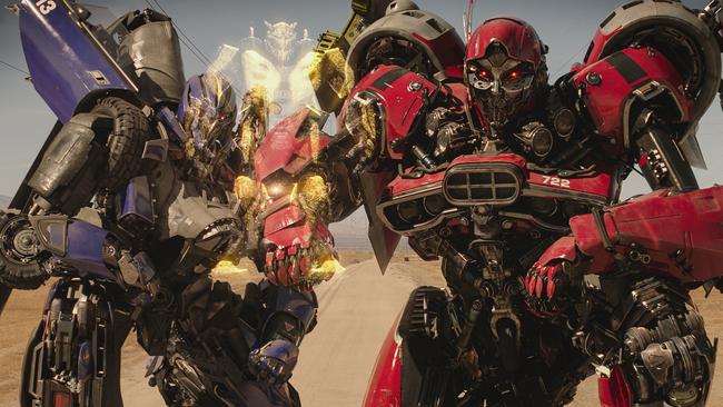 From left: Dropkick, Bumblebee and Shatter. Picture: Paramount Pictures