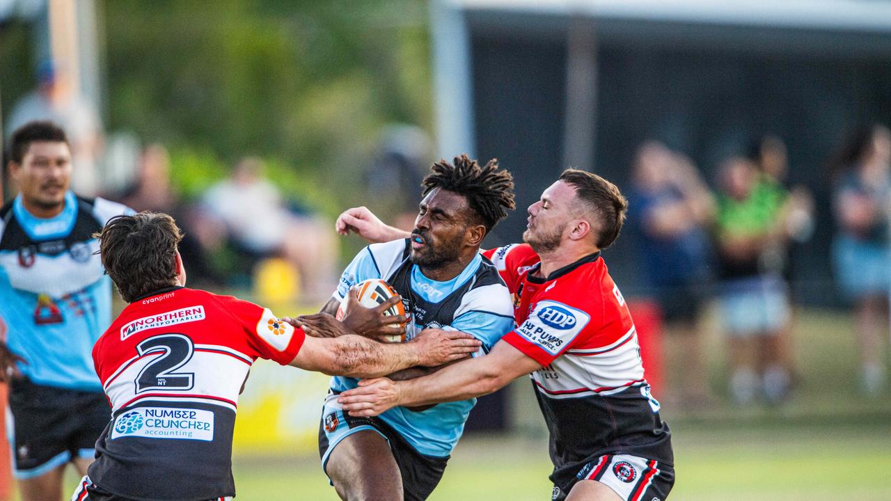 Samuel Pearson as Northern Sharks take on Litchfield Bears in the 2023 NRL NT grand final. Picture: Pema Tamang Pakhrin