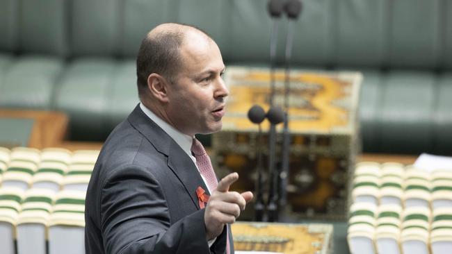 Treasurer Josh Frydenberg, during Question Time in the House of Representatives in Parliament House Canberra. Picture: NCA NewsWire / Gary Ramage