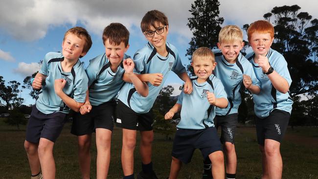 Charlie Rose 9, Harry Rose 11, George Anagostis 11, Jack Smith 6, Josh Beattie 10, Henry Smith 10 who are some of the members of the Waimea Heights Primary School team who will take part in the City to Casino fun run. Picture: Nikki Davis-Jones