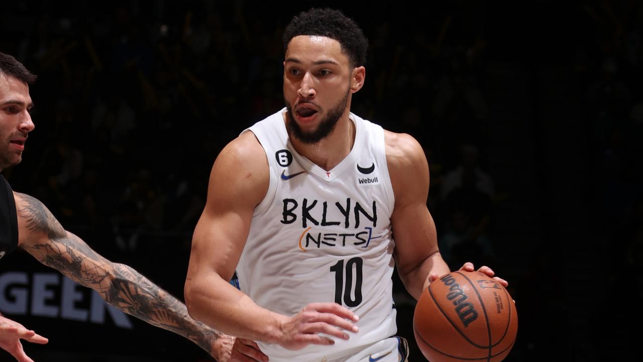 BROOKLYN, NY - NOVEMBER 20: Ben Simmons #10 of the Brooklyn Nets dribbles the ball during the game against the Memphis Grizzlies on November 20, 2022 at Barclays Center in Brooklyn, New York. NOTE TO USER: User expressly acknowledges and agrees that, by downloading and or using this Photograph, user is consenting to the terms and conditions of the Getty Images License Agreement. Mandatory Copyright Notice: Copyright 2022 NBAE (Photo by Nathaniel S. Butler/NBAE via Getty Images)