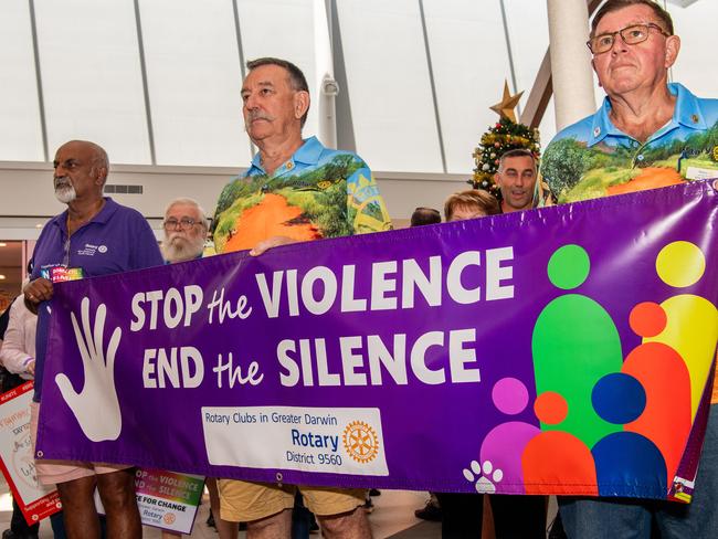 The 2023 NO MORE walk against Domestic and Family Violence at Casuarina Square is part of the International 16 days of activism against family and domestic violence. Picture: Pema Tamang Pakhrin