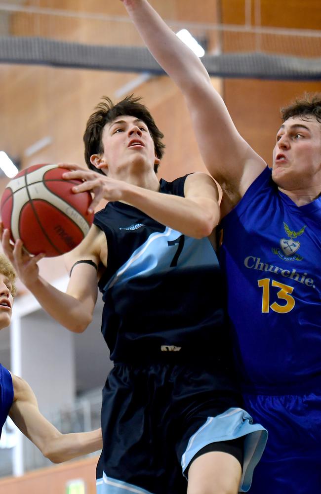 GPS First V basktetball game between Churchie and Brisbane Boys Grammar. Saturday September 3, 2022. Picture, John Gass