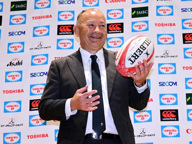 TOKYO, JAPAN - DECEMBER 14: Japan national team new head coach Eddie Jones poses during a press conference at Japan Olympic Square on December 14, 2023 in Tokyo, Japan. (Photo by Atsushi Tomura/Getty Images)