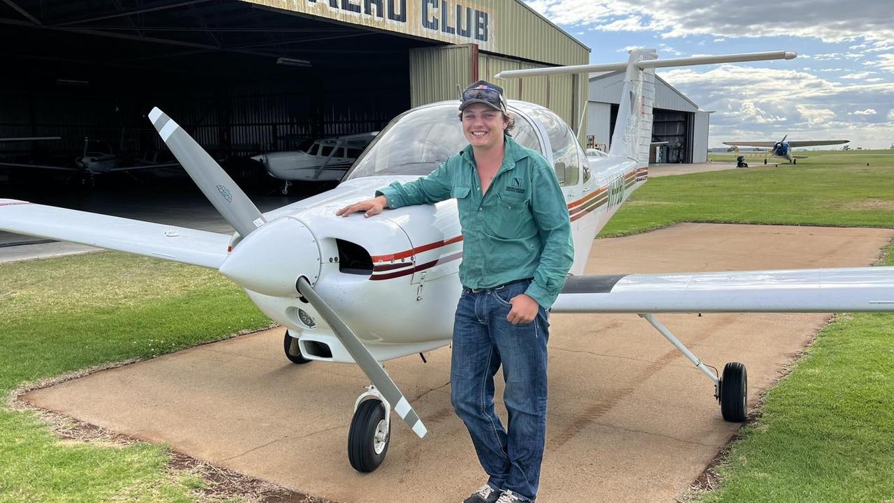 Rhiley Kuhrt was a taken flying lessons at the Darling Downs Aero Club. Picture: Supplied