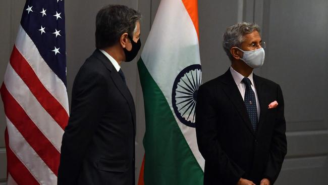 US Secretary of State Antony Blinken with Indian Foreign Minister Subrahmanyam Jaishankar in London on Tuesday (AEST). Picture: AFP