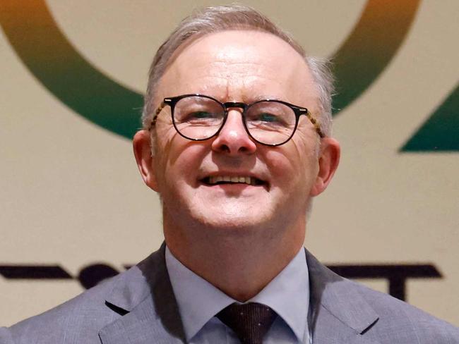 Australia's Prime Minister Anthony Albanese waits before his bilateral meeting with France's President Emmanuel Macron (not pictured) during the G20 Leaders' Summit at the Bharat Mandapam in New Delhi on September 9, 2023. (Photo by Ludovic MARIN / POOL / AFP)