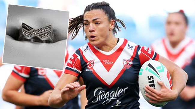 Millie Boyle's NRLW premiership ring has been returned. Pictures: News Corp/Supplied