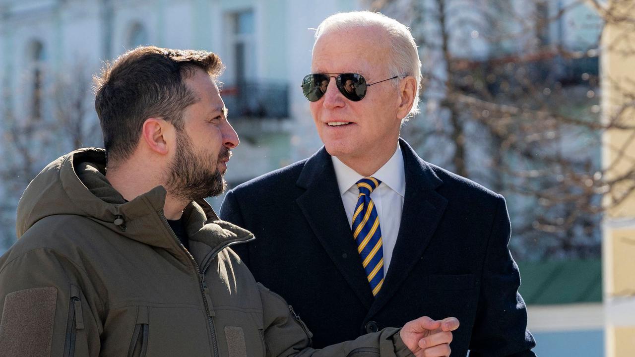 US President Joe Biden made a surprise trip to Kyiv on February 20 ahead of the first anniversary of Russia's invasion of Ukraine. Picture: Ukraine presidential press service/ AFP.