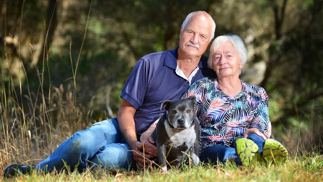 Will and Valerie Palmer with their dog 'Sox'. Picture: Nicki Connolly