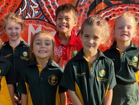 09/08/2021 - Katherine South Primary School, Transition BajadaBack Row: Jaylah Watkins, Isabella East, Ziggy Aranui, Arlia BixsellFront Row: Charlotte Righton, Hailie-Jaye Hume-Assan, Amber Angove Picture: Michelle Righton