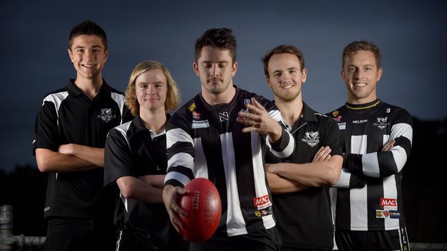 Matt Jaensch (middle) has been dominant for Hahndorf. Picture: Naomi Jellicoe