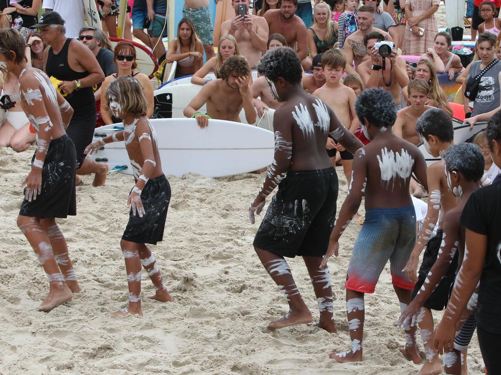 Protest at Burleigh against an oil company drilling in the Great Australian Bight. Pic Mike Batterham.