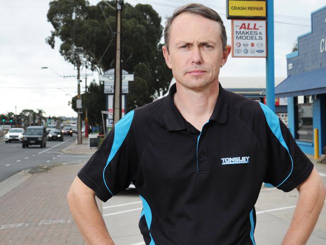 Tonsley Crash Repairs owner David Carruthers out front of his business on South road St. Marys on June 11th 2021 - Picture: Michael Marschall