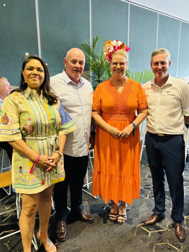 Then-Shadow NT Racing Minister Marie-Clare Boothby had her corporate area ticket to the 2024 Darwin Cup paid for by Tabcorp, Carlton United Breweries and Darwin Turf Club. Picture: Facebook