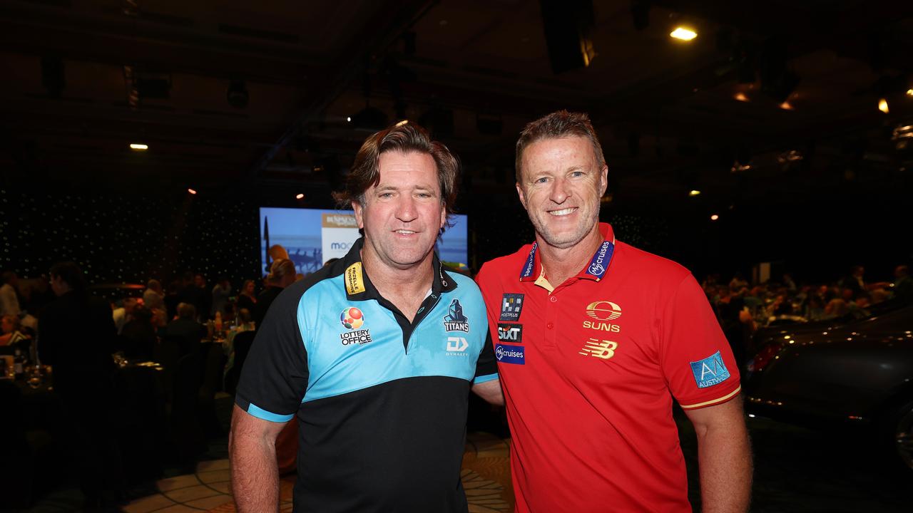 Des Hasler and Damian Harwick at the Star casino . Pic Annette Dew