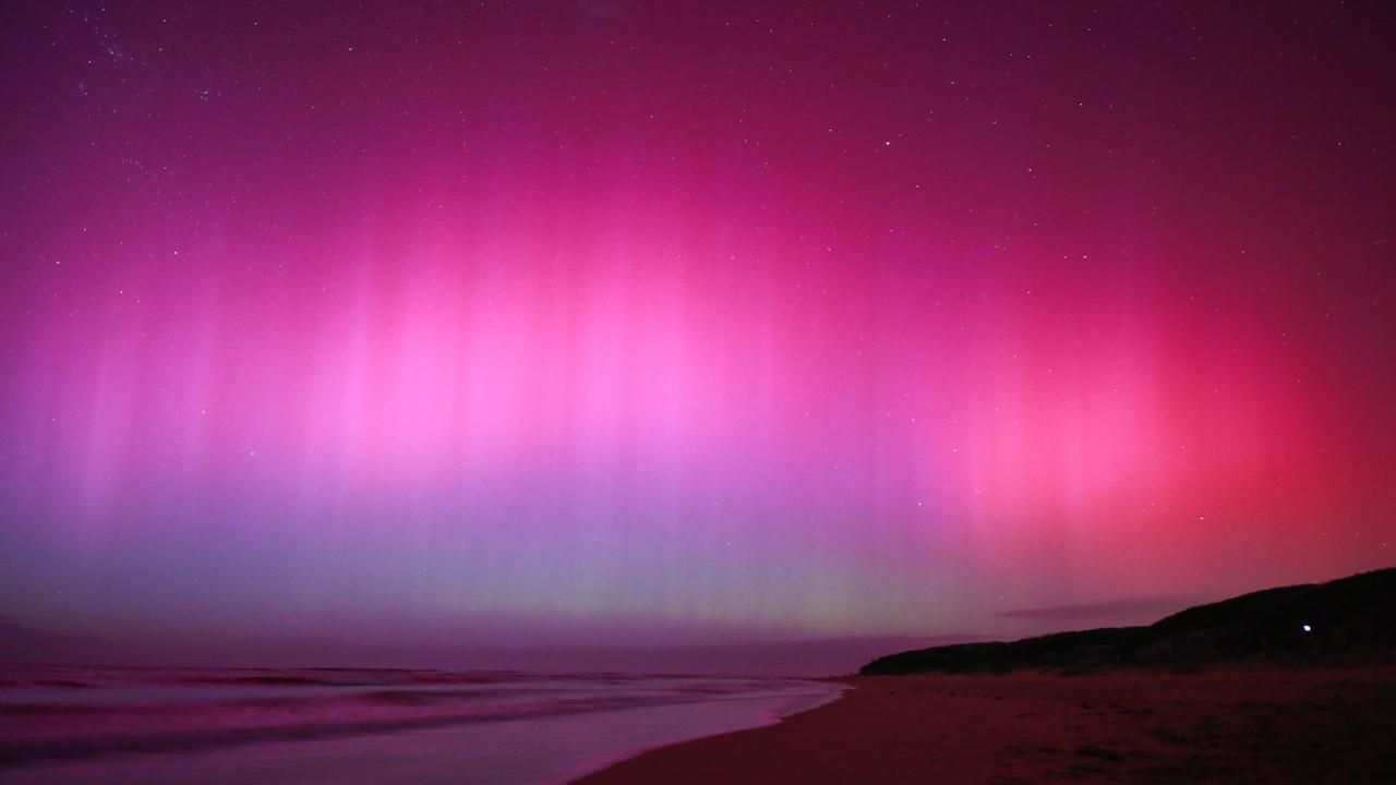 Aurora australis lit up Victorian skies on Friday. Picture: Supplied