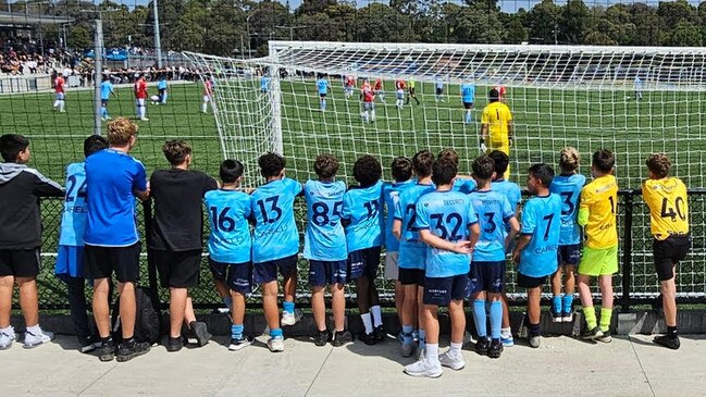 Manningham United juniors support their team. Picture: Lydia Morelli