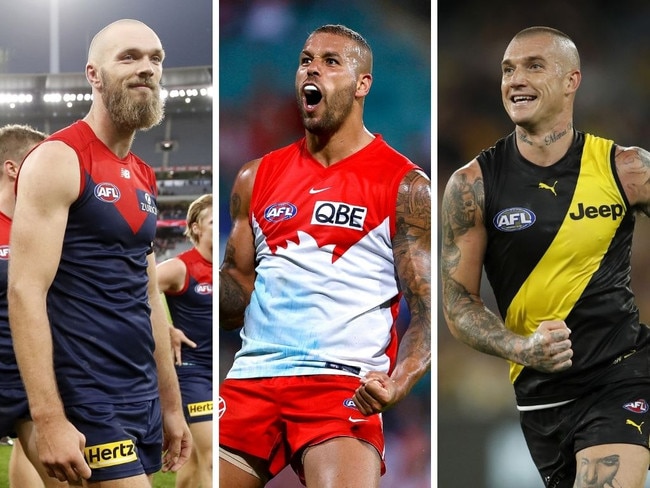 Max Gawn, Lance Franklin and Dustin Martin.