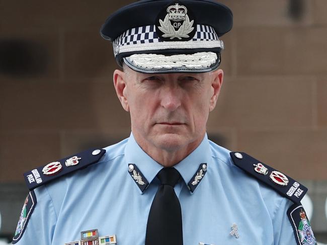 Police Commissioner Steve Gollschewski  in King George Square. Pic Annette Dew