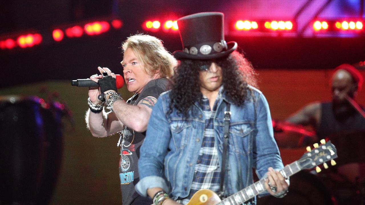 Axl Rose and Slash are due to rock Australian stadiums this spring. Picture: Hamish Blair