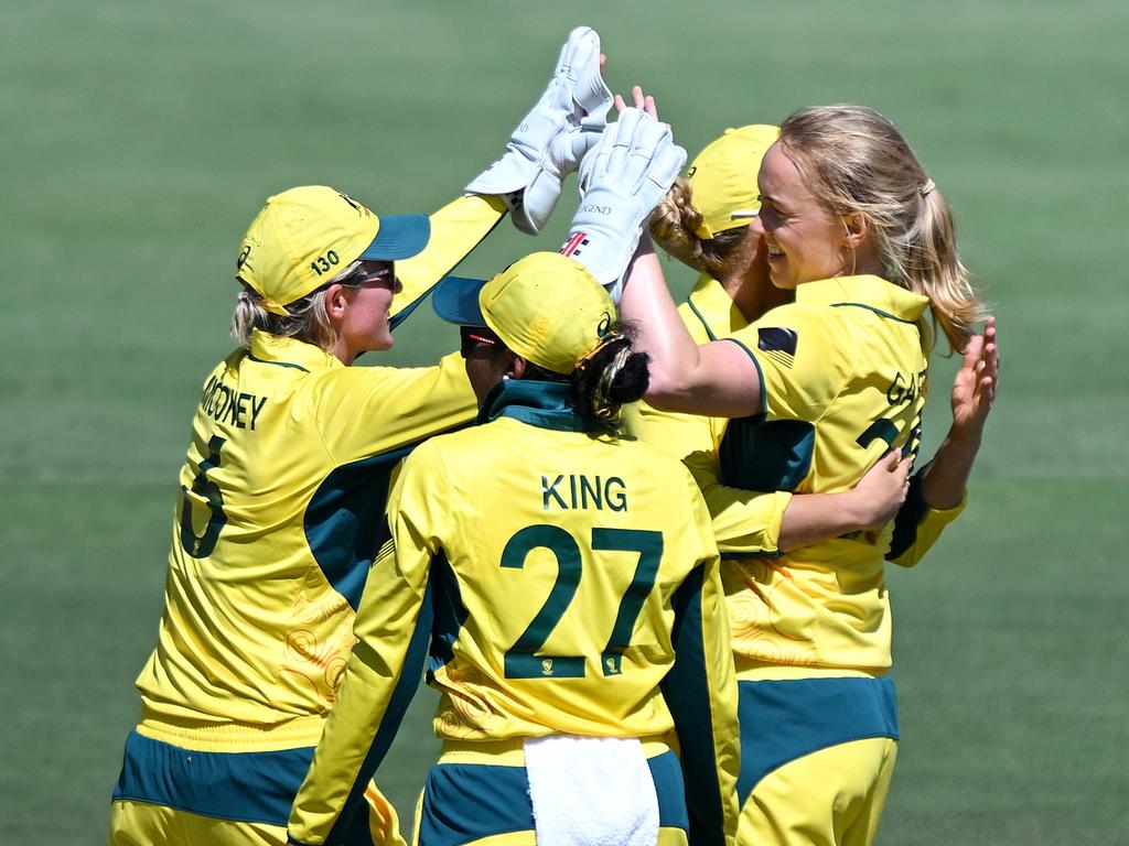 The 28-year-old (R) has now become one of Australia’s best long-format bowlers. Picture: Bradley Kanaris/Getty Images