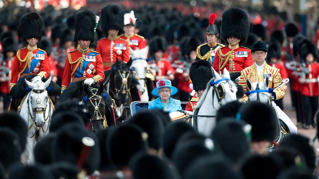 The bearskin hats worn by the Royal Guards are just under half a metre in height. Picture: Leon Neal