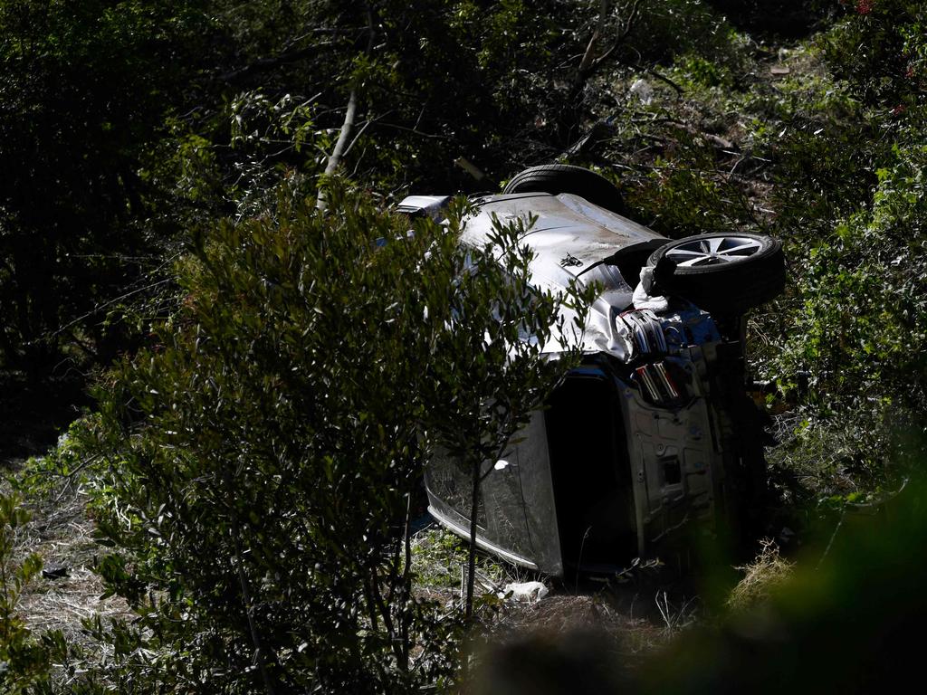 Tiger Woods was driving at nearly double the speed limit when he crashed in California in February. Picture: AFP