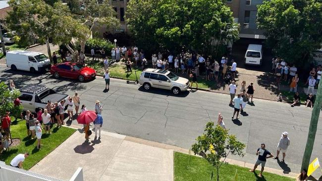 The auction of the Buddina duplex attracted a crowd of about 200 people.