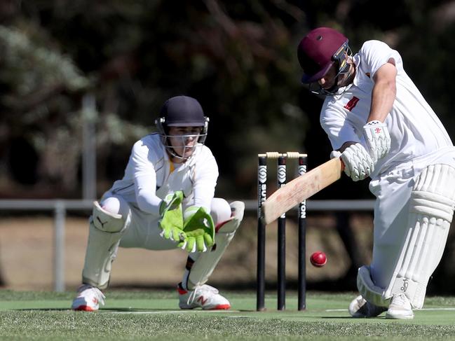 Lower Plenty’s Josh Henkel goes on the attack. Picture: Mark Dadswell