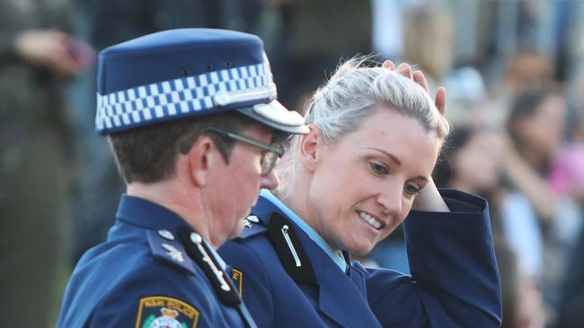 Amy Scott, right, at the candlelight vigil. Picture: Getty Images