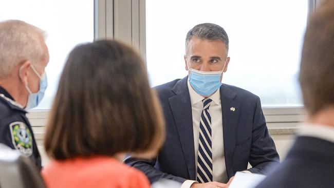 Premier Peter Malinauskas chairs the first emergency management council. Picture: NCA NewsWire / Brenton Edwards