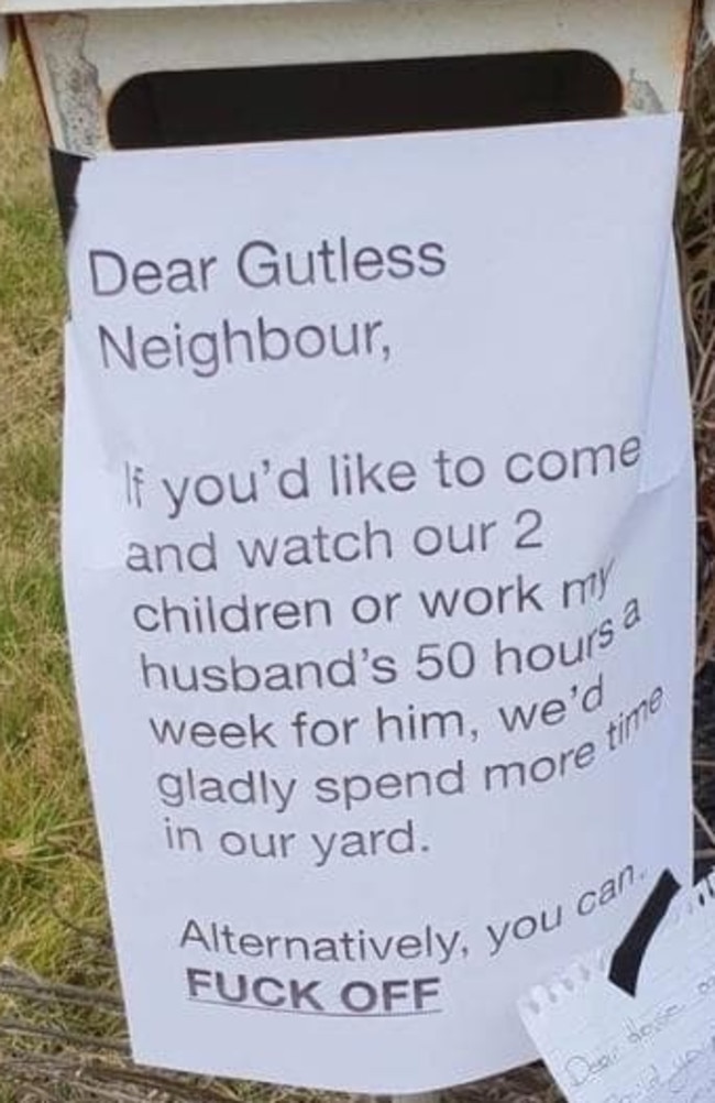 Mum’s hilarious response to neighbour’s passive aggressive yard note ...