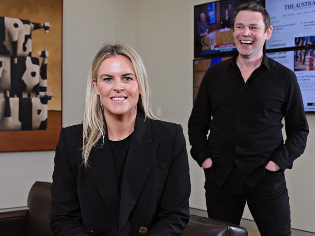 News Corp Australia's general manager of Commercial Networks Ainslee O'Brien and Del Fordham head of audio at NewsCast on the 17th of September at Holt St Surry Hills. PICTURE: Adam Yip