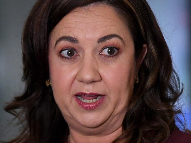 BRISBANE, AUSTRALIA - NewsWire Photos - NOVEMBER 24, 2021. Queensland Premier Annastacia Palaszczuk speaks during a press conference after attending the Queensland Resources Council (QRC) State of the Sector luncheon in Brisbane.Picture: NCA NewsWire / Dan Peled