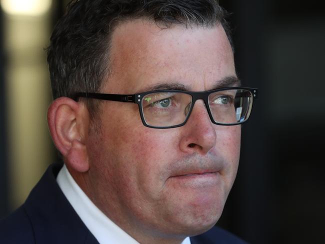 MELBOURNE, AUSTRALIA - NewsWire Photos, FEBRUARY 23, 2022. Victorian Premier Daniel Andrews holds a doorstop press conference at Parliament House. : NCA NewsWire / David Crosling